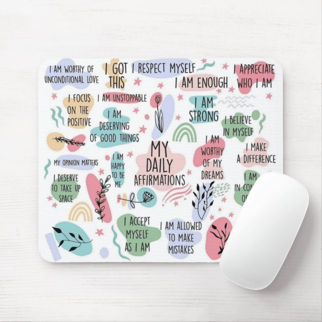 Tapis De Souris Mes Affirmations quotidiennes (Avec souris)
