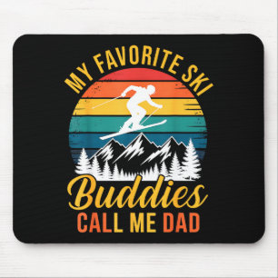 Tapis De Souris Mes copains de ski préférés m'appellent Papa Vinta