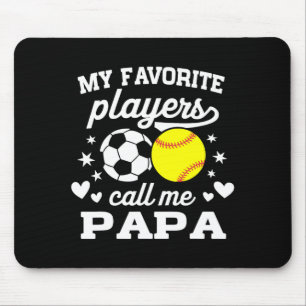 Tapis De Souris Mes Joueurs Favoris M'appellent Papa Soccer Softll