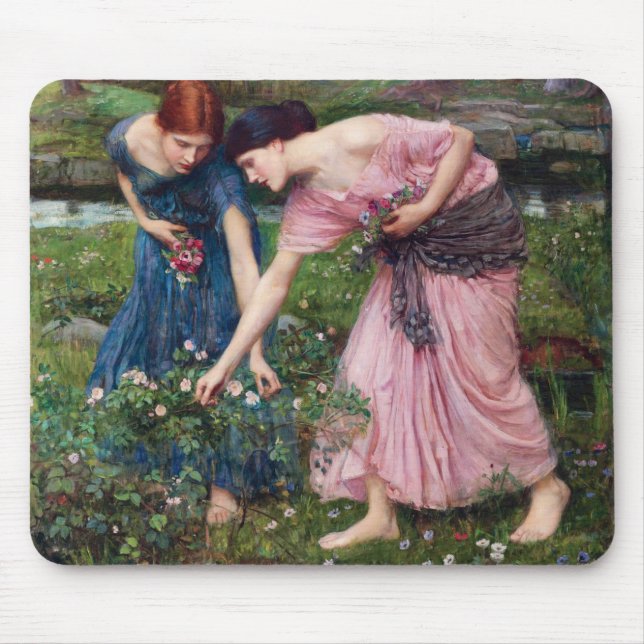 Tapis De Souris Mesdames Picking Roses, John William Waterhouse (Devant)