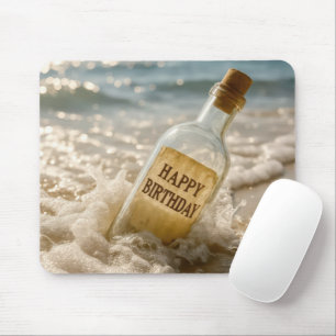 Tapis De Souris Message d'anniversaire dans une bouteille