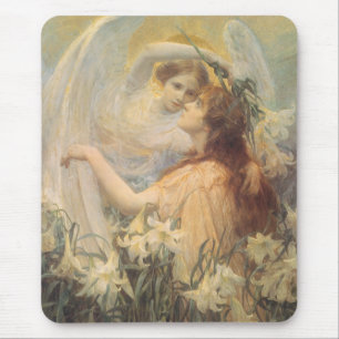 Tapis De Souris Message de l'ange par George Swinstead, Art vintag