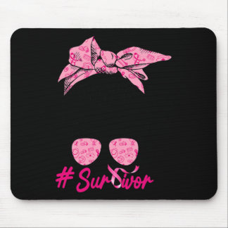Tapis De Souris Messy Bun Pink Cancer du Sein Sensibilisation