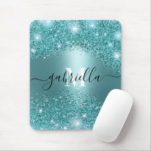 Tapis De Souris Métal bleu et Parties scintillant