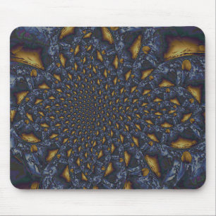 Tapis De Souris Métal Moulé or et argent bleu