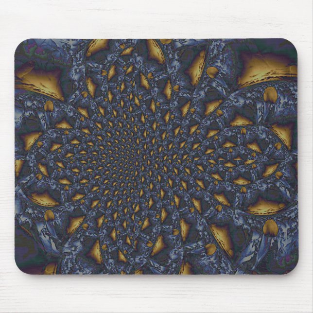Tapis De Souris Métal Moulé or et argent bleu (Devant)