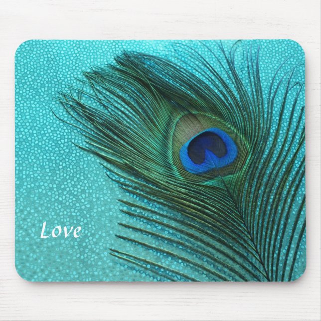 Tapis De Souris Métallurgie Aqua Blue Peacock Feather (Devant)
