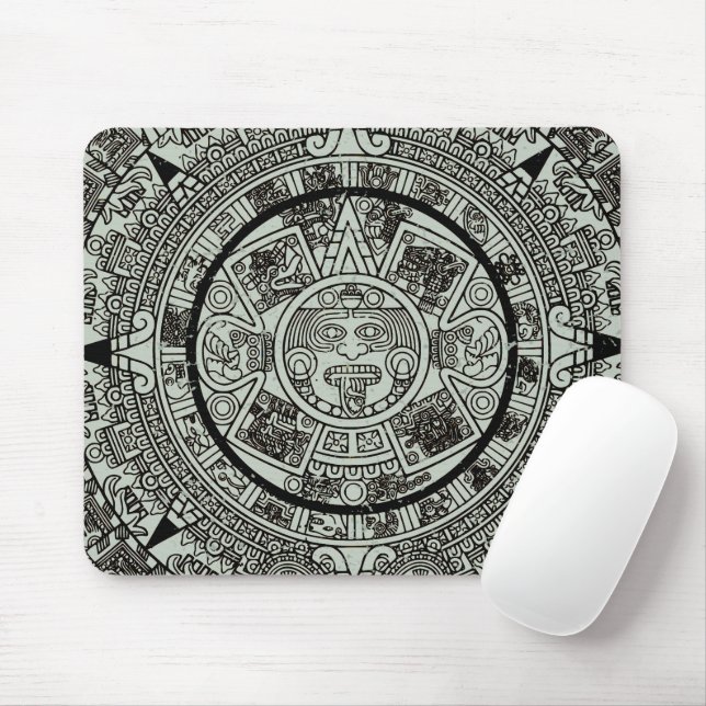 Tapis De Souris Mexicaine Aztec Sun Stone Maya Calendrier 1 (Avec souris)