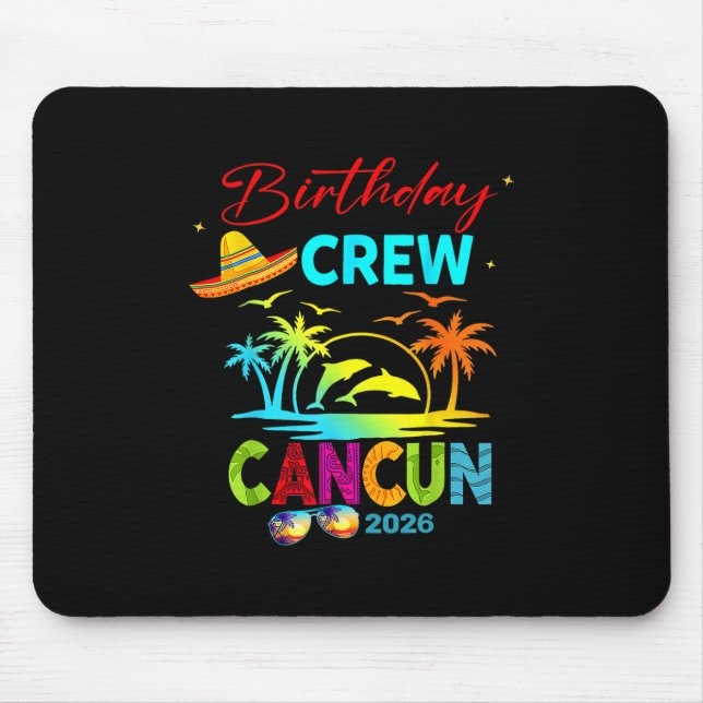 Tapis De Souris Mexico Cancun Birthday Boy Trip Vacation 2026 Matc (Devant)