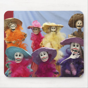 Tapis De Souris Mexique. Catrinas squelettiques, figures célébrant
