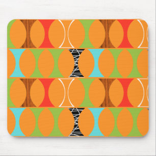 Tapis De Souris Mi-siècle Moderne Motif orange Mousepad