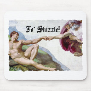 Tapis De Souris Michelangelo Création De L'Homme Fist Bump Fo Shiz