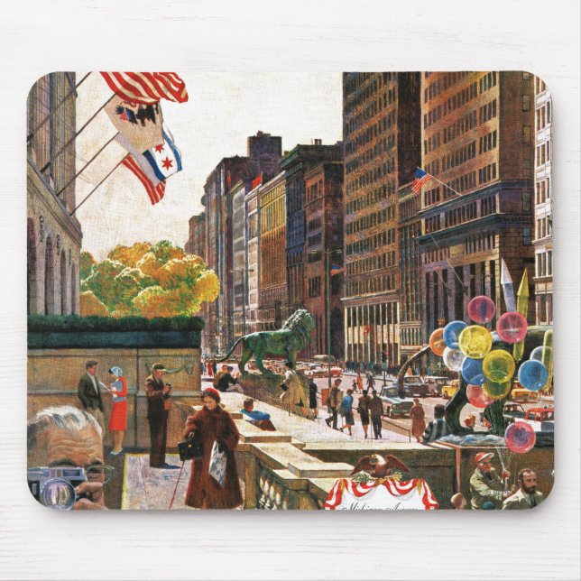 Tapis De Souris Michigan Avenue, Chicago par John Falter (Devant)