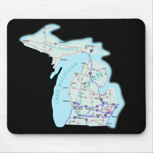 Tapis De Souris Michigan Map Mousepad