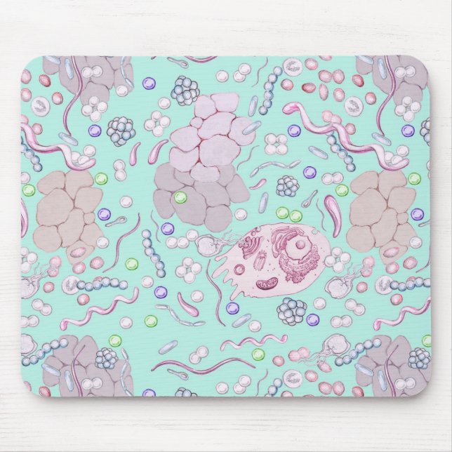Tapis De Souris Microbiologie dans le bleu (Devant)
