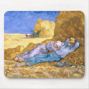 Tapis De Souris Midi de Vincent van Gogh , la sièste, après