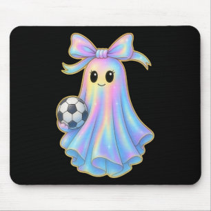 Tapis De Souris Mignon Amoureux Fantôme de Football Pastel Hallowe