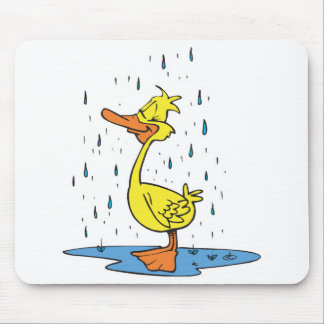 Tapis De Souris mignon canard à flaque sous la pluie