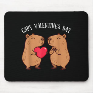 Tapis De Souris Mignon Capy Saint-Valentin Amoureux de Capybara Ro