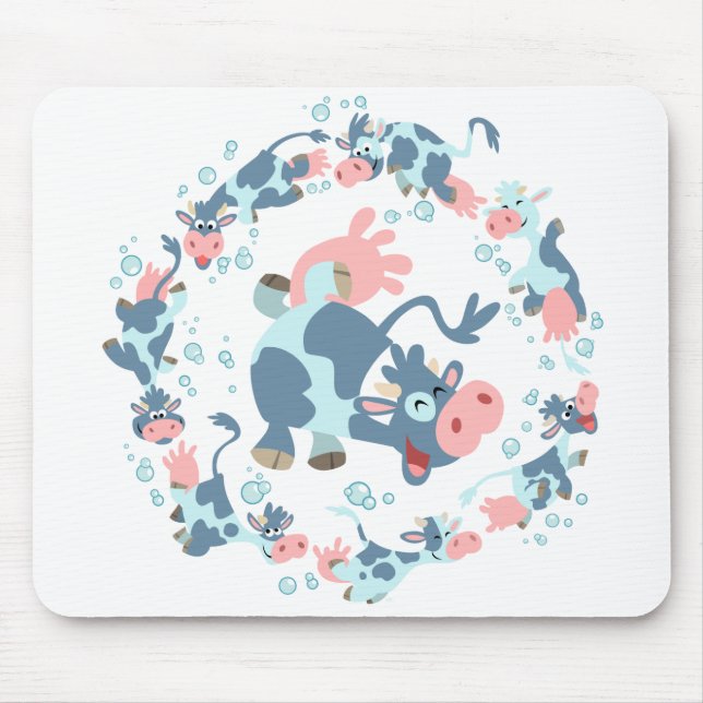 Tapis de souris mignon de vaches marines de bande (Devant)