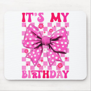Tapis De Souris Mignon Groovy C'est Mon Anniversaire Coquette Nœud