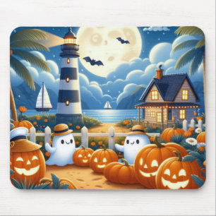 Tapis De Souris Mignon, Nautique/côtier Halloween fantôme/citrouil