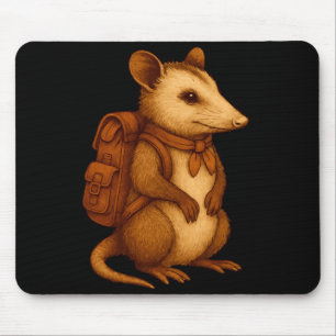 Tapis De Souris Mignon opossum randonneur camping forest