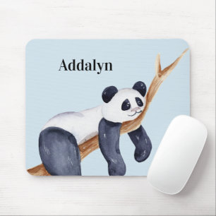 Tapis De Souris Mignon ours panda endormi personnalisé dans un arb