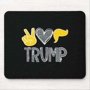 Tapis De Souris Mignon Paix Cœur Amour Trump Donald Drôle Cheveux 