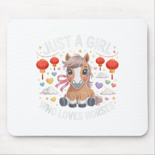 Tapis De Souris Mignonne 2026 Juste Fille Qui Aime Les Chevaux Cav