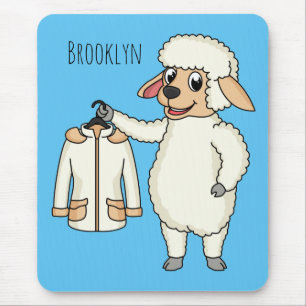 Tapis De Souris Mignonne brebis avec blouson