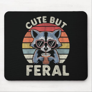 Tapis De Souris Mignonne Mais Feral Funny Racoon Sungles Pour Todd