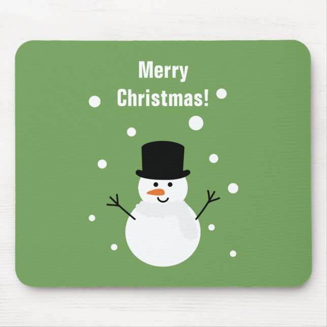 Tapis De Souris Mignonne Noël Snowman hiver Festif Vacances neige (Devant)