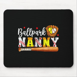 Tapis De Souris Mignonne nounou de stade de balle softball nounou 