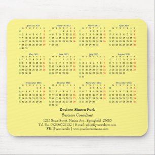 Tapis De Souris Mini calendrier lundi 2023 Souris ISO Week