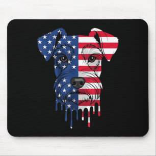 Tapis De Souris Miniature Schnauzer américain du 4 juillet AAAmeri