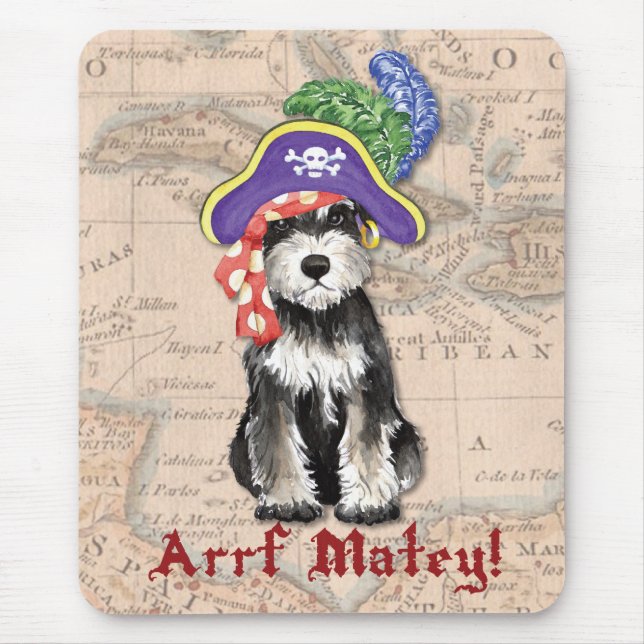 Tapis De Souris Miniature Schnauzer Pirate (Devant)