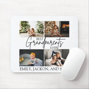Tapis De Souris Minimal chic blanc Meilleur Grand-Parents Photo