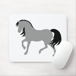 Tapis De Souris Minimal moderne Élégant Chic Cheval gris simple
