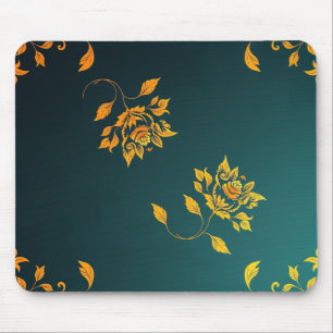 Tapis De Souris Minimalist Golden Floral Mouse Pad