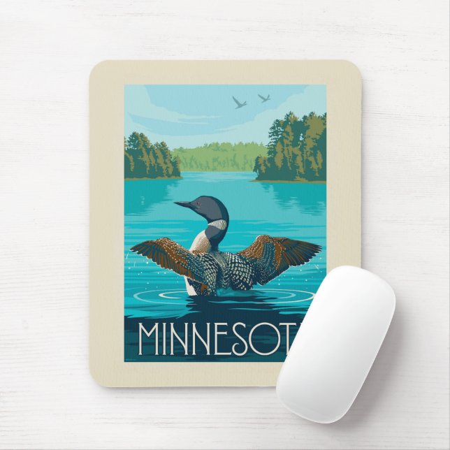 Tapis De Souris Minnesota | Loon (Avec souris)