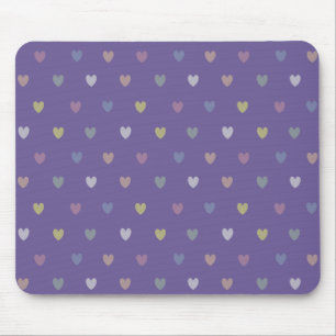 Tapis De Souris Minuscules cœurs à pois sur Violet Ultra Pourpre