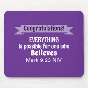 Tapis De Souris Miracle Bible Verse Christian Faith Royal Purple