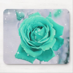 Tapis De Souris Miroiter la fleur rose de Teal