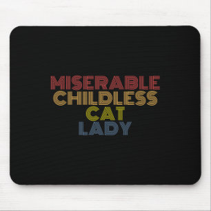 Tapis De Souris Miserable Chat sans enfant Lady Retro Vintage