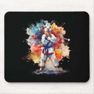 Tapis De Souris MMA Alpaca Aquarelle Taekwondo Judo Kickboxing