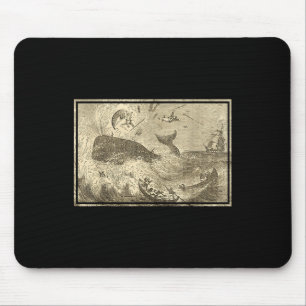 Tapis De Souris Moby attaquant les bateaux baleiniers 