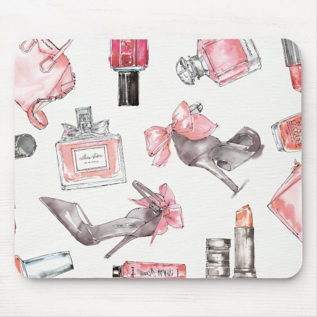 Tapis De Souris Mode chic d'aquarelle des accents | (Devant)