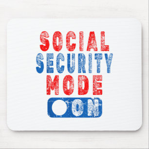Tapis De Souris Mode Sécurité sociale activé - Humour citoyen âgé 