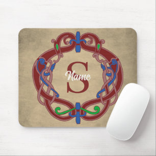 Tapis De Souris Modèle celtique personnalisé avec initiale de mono